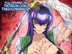 busujima saeko from highschool of the dead by the golden smurf