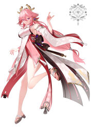 yae miko from genshin impact by hiki yuichi