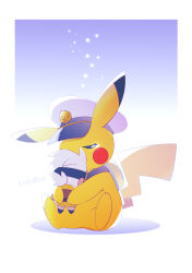 captain pikachu from pokemon by mikan bako