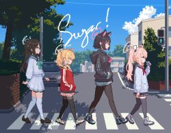 kazusa (blue archive) from abbey road by hedge