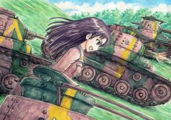 nishi kinuyo from girls und panzer by omachi (pixiv)