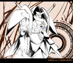 kagura (hellsinker) from hellsinker by jum (parallel parasol)