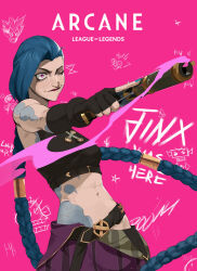 jinx (league of legends) from arcane: league of legends by retrotheartist