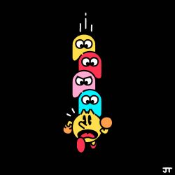 blinky (pac-man) from pac-man (game) by james turner