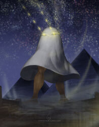 medjed (mythology) from egyptian mythology by black light