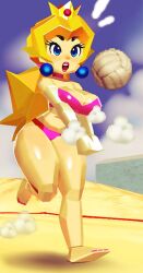 princess peach from mario (series) by wamudraws