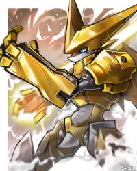 omegashoutmon from digimon by sinobali
