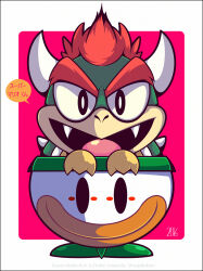 bowser from super mario-kun by woofzilla