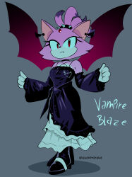 blaze the cat from sonic (series) by quaverdraws