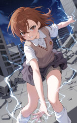 misaka mikoto from toaru kagaku no railgun by hongchajun
