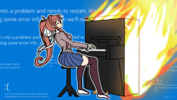 monika (doki doki literature club) from doki doki literature club