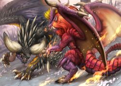 nergigante from monster hunter: world by kemonomichi (blue black)