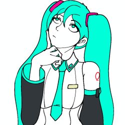 hatsune miku from vocaloid by polxnart