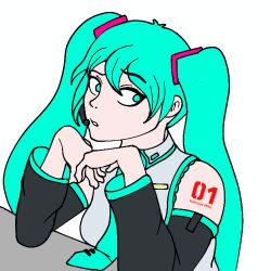 hatsune miku from vocaloid by polxnart