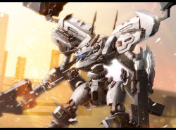 white glint from armored core