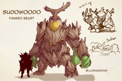 sudowoodo from monster hunter (series) by lluisabadias