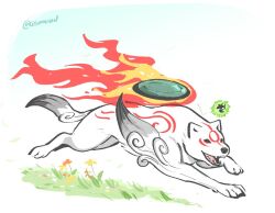 amaterasu (ookami) from ookami (game) by atomaru