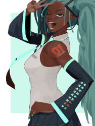 hatsune miku from vocaloid by retrotheartist