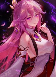 yae miko from genshin impact by xude