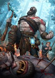 kratos from god of war by patrick brown