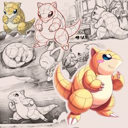 sandshrew from pokemon by shoupitsuki