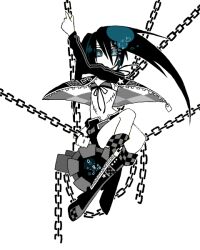 black rock shooter (character) from black rock shooter by higashi (azm)