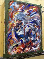 fujiwara no mokou from touhou by harikona