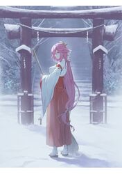 yae miko from genshin impact by wolfour