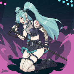 hatsune miku from vocaloid by shardanic