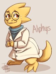 alphys from undertale by thezodiaclord