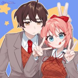 protagonist (doki doki literature club) from doki doki literature club