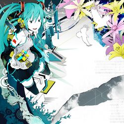 hatsune miku from vocaloid by usi