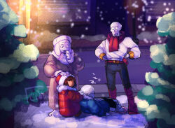 frisk (undertale) from christmas by clownboo