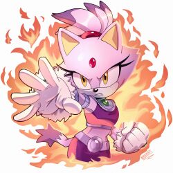 blaze the cat from sonic (series) by nikkikaji