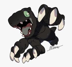agumon (black) from digimon