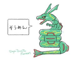 rayquaza from pokemon by tsuruta saya
