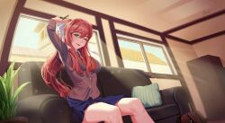 monika (doki doki literature club) from doki doki literature club