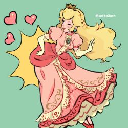princess peach from super mario bros. by softp3ach