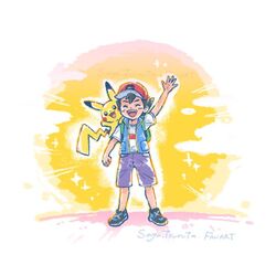 ash ketchum from pokemon by tsuruta saya