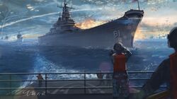 uss iowa (bb-61) from original by shouhui lang qun