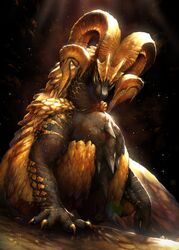 kulve taroth from monster hunter: world by kemonomichi (blue black)