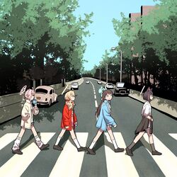 kazusa (band) (blue archive) from abbey road