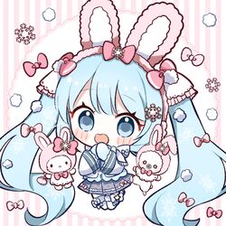 hatsune miku from hello kitty by aobahosino