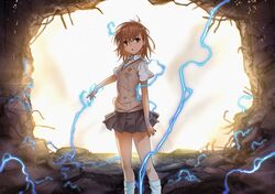 misaka mikoto from toaru kagaku no railgun by isshi pyuma
