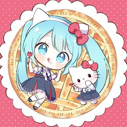 hatsune miku from hello kitty by aobahosino