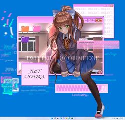 monika (doki doki literature club) from doki doki literature club