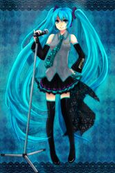 hatsune miku from vocaloid by oblivious7