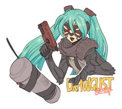 hatsune miku from cyberpunk (series) by bigmsaxon