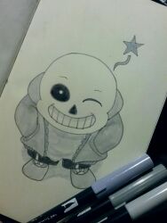 sans (undertale) from inktober by zenamiarts