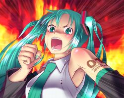 hatsune miku from vocaloid by wokada